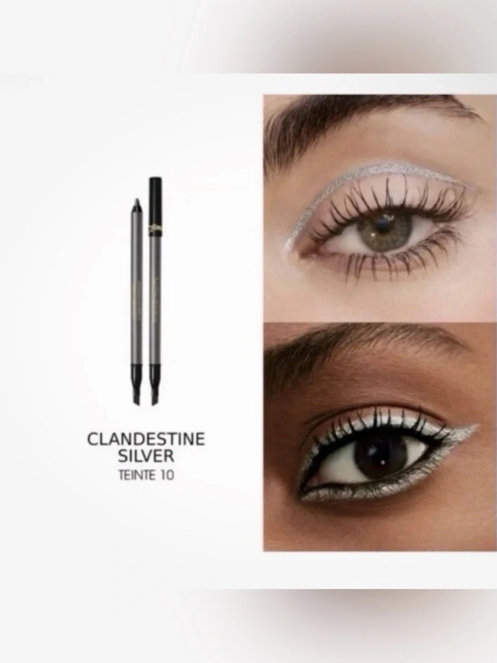 YSL Yves Saint Laurent Lines Liberated Waterproof Eye Pencil Clandestine Silver